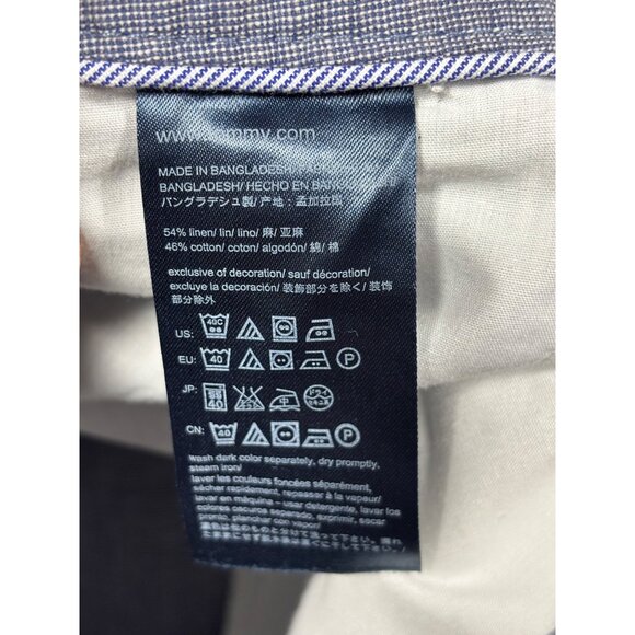 Tommy Hilfiger Womes Shorts 16 Blue Linen Blend Shorts - Picture 4 of 4